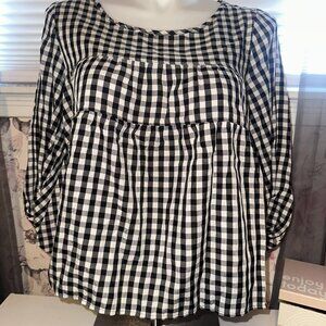 Gingham BabyDoll Blouse